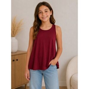 Color Bear Kids Burgundy Sleeveless Swing Tank Size 4-5 GD300 USA Made